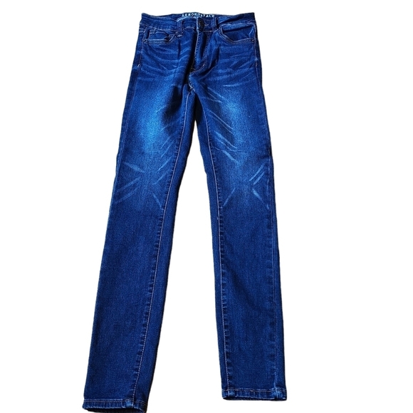 Aeropostale blue high Rise jegging skinny leg denim jeans  pants - Picture 1 of 9